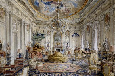 Stor sal eller hvid sal i Louis XVI-stil, Chateau de Ferrieres af Alexandre Serebriakoff