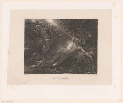Endymion bezocht af Diana Endymion (titel på objekt) af Alexandre Vincent Sixdeniers