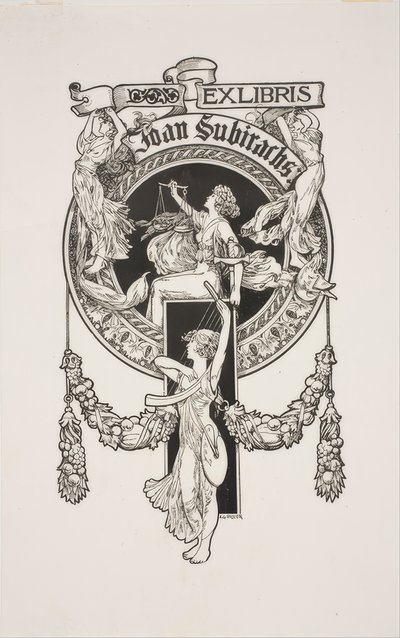 Bogplade af Joan Subirachs af Alexandre de Riquer