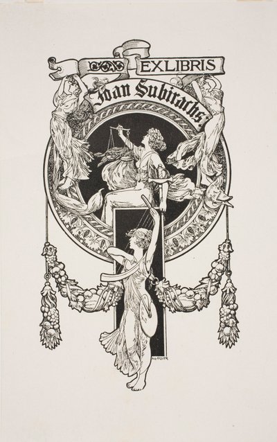 Bogplade af Joan Subirachs af Alexandre de Riquer