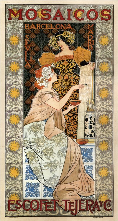 Escofet-Tejera reklamemosaikplakat, 1900 af Alexandre de Riquer