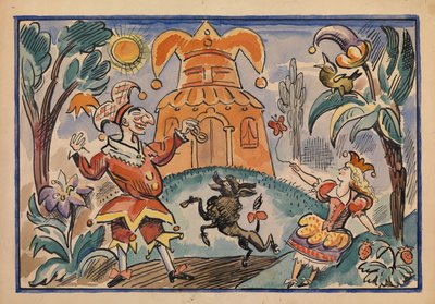 Illustration til War of Petrushka og Stepka-Rastrepka af Evgeni Schwartz, 1925 af Alexei Alexandrovich Radakov