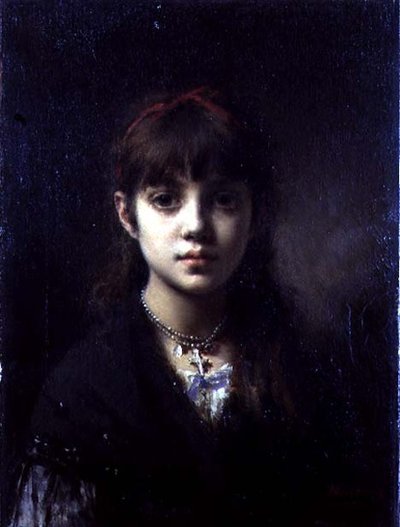 Kunstnerens datter, 1884 (se også 65312) af Alexei Alexevich Harlamoff