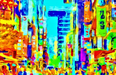 Multicolours city, bogstaveligt talt, 2020 (blandede medier) af Alexei Makhov