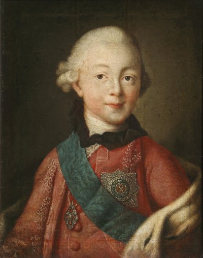 Portræt af storhertug Pavel Petrovich 1754-1801, 1765 af Alexei Petrovich Antropov