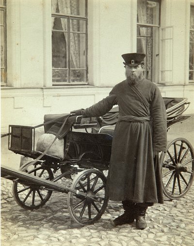En kusk. Albumin-foto af Alexei Sergeevich Mazurin (1846-efter 1914) af Alexei Sergeevich Mazurin