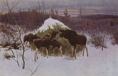 Flok af Elk, 1889 af Alexei Steipanovitch Stepanov