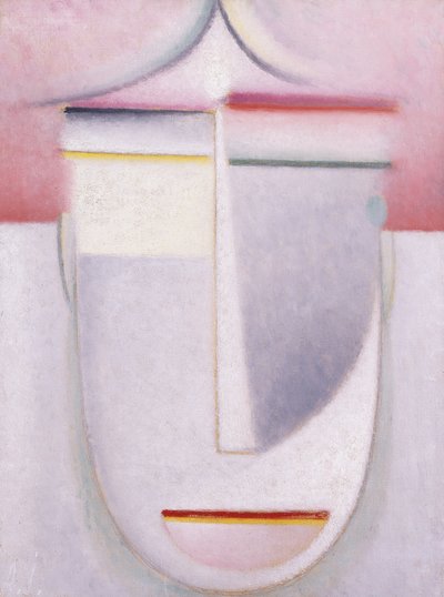 Abstrakt hoved: komposition nr. 2 "Winter"; Abstrakt hoved: Komposition nr. 2 "Vinter", c.1924 af Alexej von Jawlensky