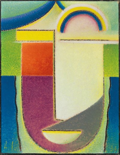 Abstrakt hoved: påske, 1933 af Alexej von Jawlensky