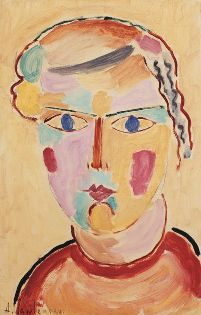 Pige, lys af udseende; Hoved af en pige, lyst tilsynekomst, 1916 af Alexej von Jawlensky