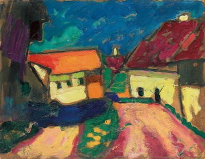 Landskabsstudie, Landsbyvej, ca. 1908 af Alexej von Jawlensky