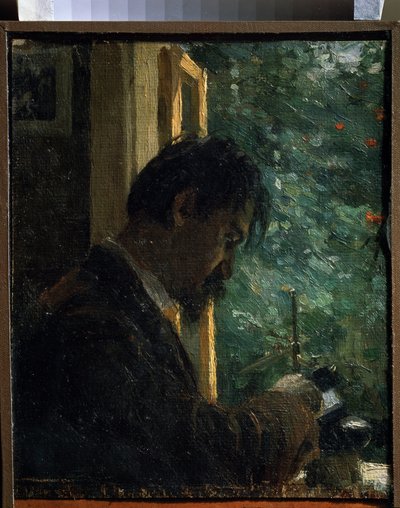 ""Graveren Vasiliy Mate (Mathe) (1856-1917) på arbejde"" Maleri af Alexei von Javlensky (Alexi von Jawlensky, Alexej von Javlenski) (1864-1941) 1892 State Russian Museum Sankt Petersborg af Alexej von Jawlensky