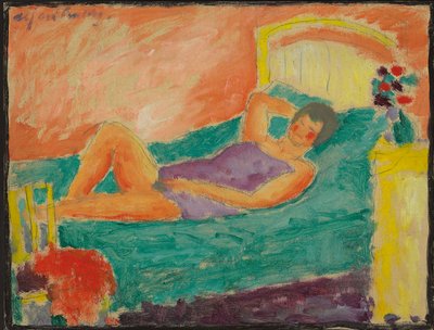 tilbagelænet pige; Liggende pige, ca. 1917 af Alexej von Jawlensky