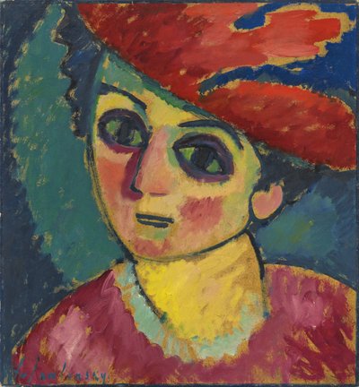 rød hat af Alexej von Jawlensky