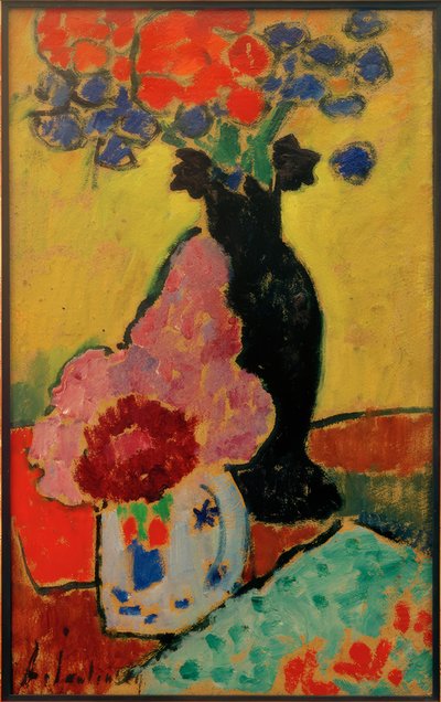 Stilleben med sort vase af Alexej von Jawlensky
