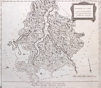Como og Luganosøen, Como og Lecco, Italien - af A af Alexis-Hubert Jaillot