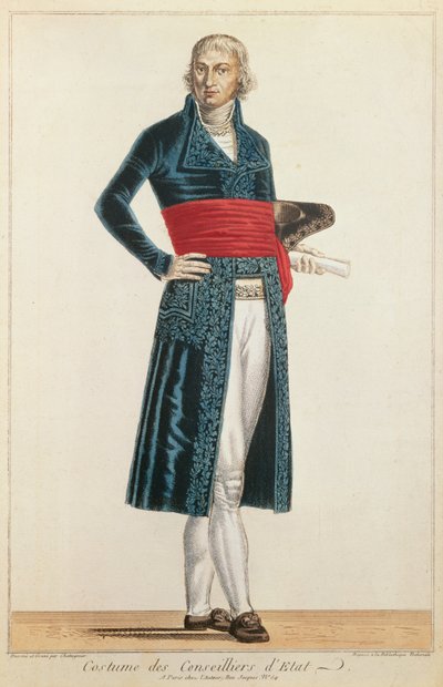 Uniform for statsråden, ca. 1804-10 (farvestik) af Alexis Chataigner