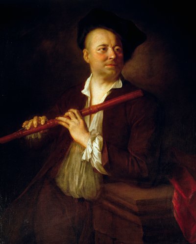 Portræt af fløjtenist af Alexis Grimoux
