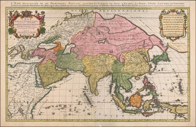 Kort over Asien fra 1692 af Hubert Jaillot af Alexis Hubert Jaillot