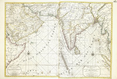 Kort over Afrika, Arabien og Indien af Alexis Hubert Jaillot