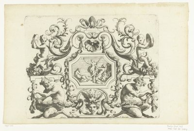 Achthoekig paneel sætter Orpheus i Eurydice Nye designs til ornamenter af paneler, paneler, vogne og så videre. (serietitel) af Alexis Loir (I)