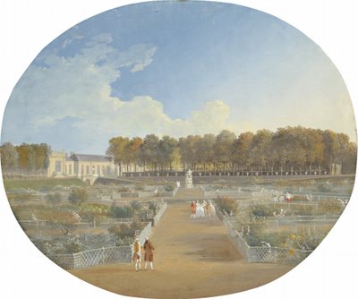 Grøntsagshaven på Hôtel de Valentinois i Passy (gouache over grafit på linned) af Alexis Nicolas Perignon