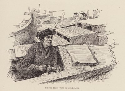 Middagstid, type gondolier (gravering) af Alezzandro Zezzos