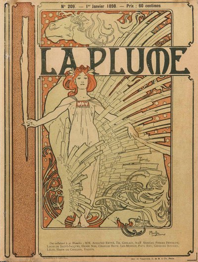 Omslag til La Plume nr. 209, 1898. af Alfons Marie Mucha