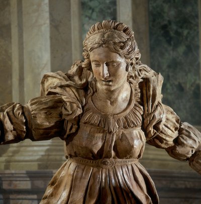 Maria Magdalena, detalje af Kristi klagesang, i den salige Aldrovandis kapel (terracotta) af Alfonso Lombardi
