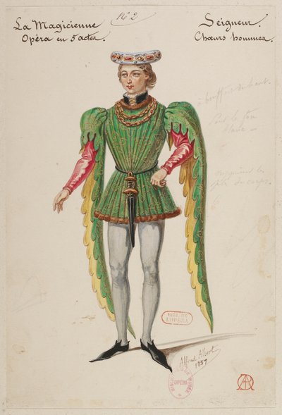 Halévy - La magicienne - kostumemodeller af Alfred Albert - 02. Seigneur, mandskor af Alfred Albert