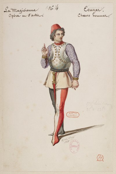 Halévy - La magicienne - kostumemodeller af Alfred Albert - 04. Ecuyer, mandligt kor af Alfred Albert