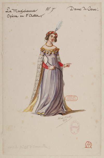 Halévy - La magicienne - kostumedesign af Alfred Albert - 07. Fruen ved hoffet af Alfred Albert