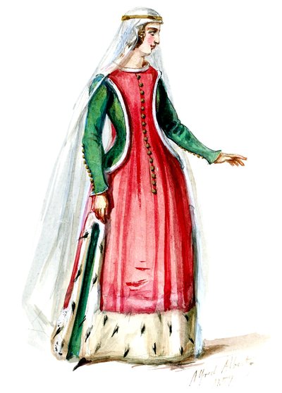 Halévy - La magicienne - kostumemodeller af Alfred Albert - 08. Dame noble (retoucheret) af Alfred Albert
