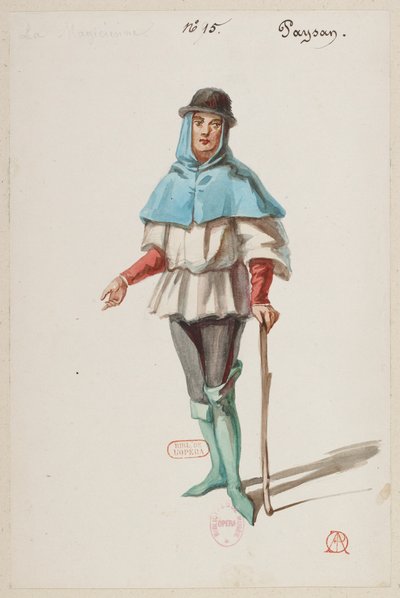 Halévy - La magicienne - kostumemodeller af Alfred Albert - 15. Paysan af Alfred Albert