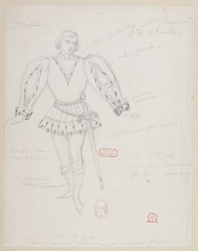 Halévy - La magicienne - kostumemodeller af Alfred Albert - 17 (Réné), M. Gueymard, 3. kostume, 3. og 4. akt af Alfred Albert