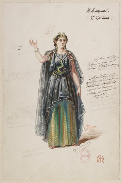 Halévy - Tryllekunstneren - kostumemodeller af Alfred Albert - 20. Mélusine, 2. kostume af Alfred Albert