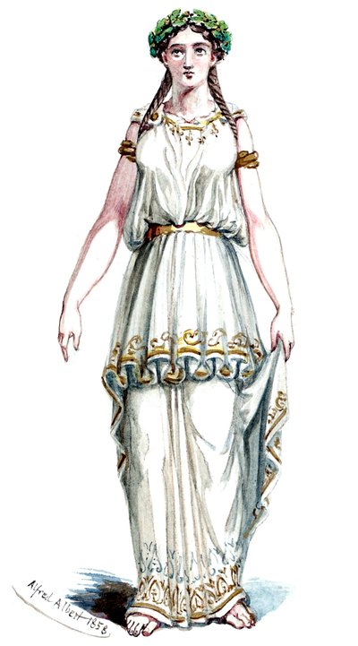 Halévy - La magicienne - kostumemodeller af Alfred Albert - 21. Mélusine, 3. kostume (retoucheret) af Alfred Albert