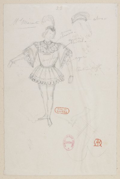 Halévy - La magicienne - kostumemodeller af Alfred Albert - 23. M. Mérante, (pas de deux) af Alfred Albert