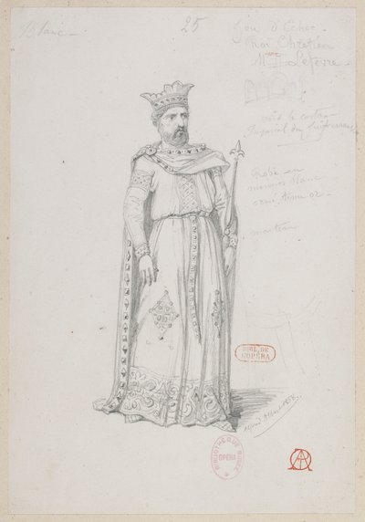 Halévy - La magicienne - kostumemodeller af Alfred Albert - 25. Skakspil, Christian konge, M. Lefèvre af Alfred Albert