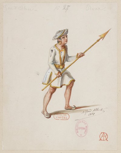 Halévy - La magicienne - kostumemodeller af Alfred Albert - 27. Skakspil, bønder (saracenere) af Alfred Albert