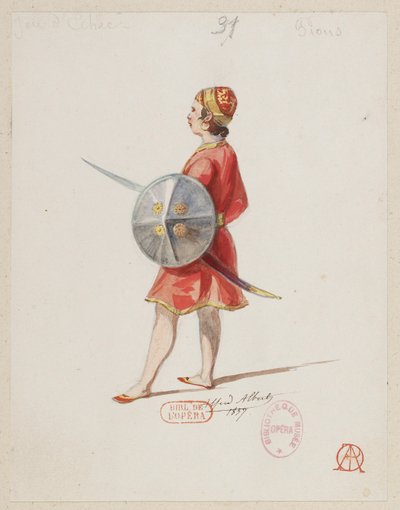 Halévy - La magicienne - kostumemodeller af Alfred Albert - 31. Skakspil, bønder (saracenere) af Alfred Albert