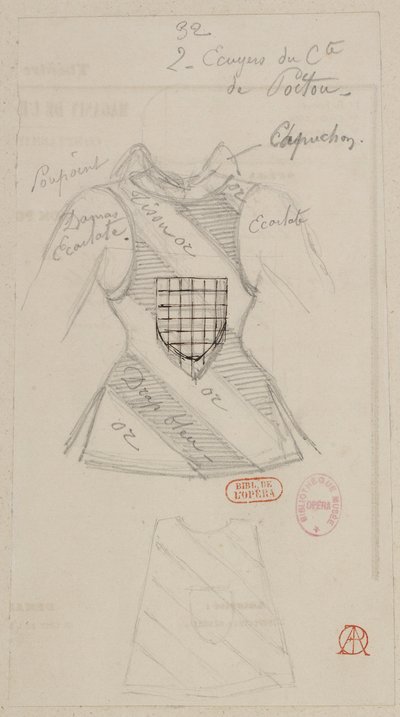 Halévy - La magicienne - kostumemodeller af Alfred Albert - 32. Greven af Poitous væbnere af Alfred Albert