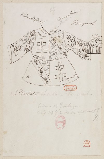 Halévy - La magicienne - kostumemodeller af Alfred Albert - 33. De herrer Bouqueval, Barbat af Alfred Albert