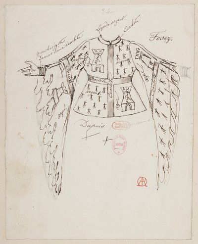 Halévy - La magicienne - kostumemodeller af Alfred Albert - 34. De herrer Fosez, Dupuis, Ponceau af Alfred Albert