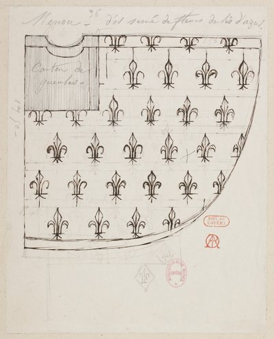 Halévy - La magicienne - kostumemodeller af Alfred Albert - 36 (våbenskjold). M. Menou af Alfred Albert