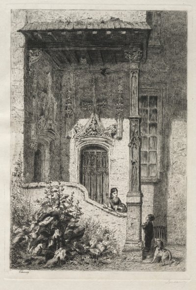 Hus kendt som den hvide dronning, Rue St. Hippolyte af Alfred Alexandre Delauney