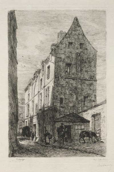 Hus kendt som den hvide dronning, Rue de Marmousets af Alfred Alexandre Delauney