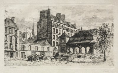 Kalvemarked i nedrivning af Alfred Alexandre Delauney