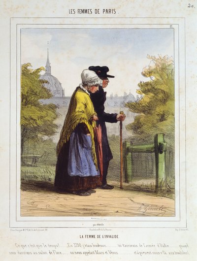 Invalidernes kvinde, fra kvinderne i Paris, 1841-42 af Alfred Andre Geniole