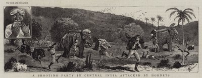 En skydefest i det centrale Indien angrebet af Hornets af Alfred Chantrey Corbould